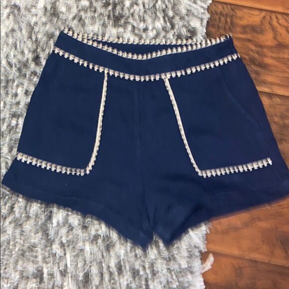 JOA Blue With White Detailing Shorts Boho Casual Feminine - Picture 3 of 9
